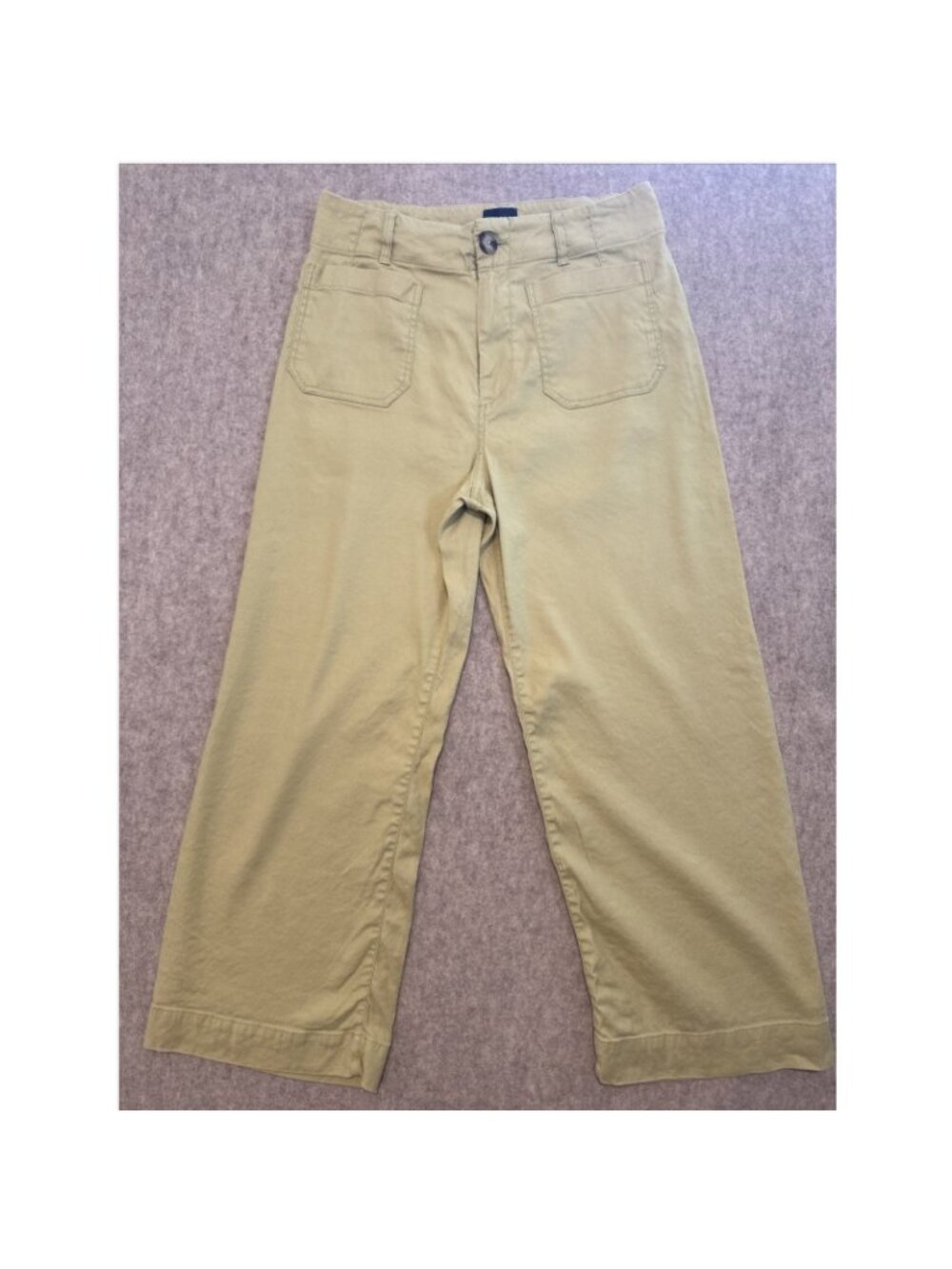 Maeve Colette Pants Womens 29 Lime Green Linen Blend Wide Leg Ankle